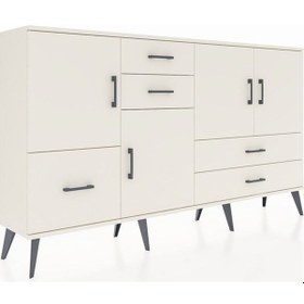 Resim Arges Konsol 4 Raflı 5 Çekmeceli 4 Kapaklı 176x30x99 Aytaşı-aytaşı Aytası - Aytası 
