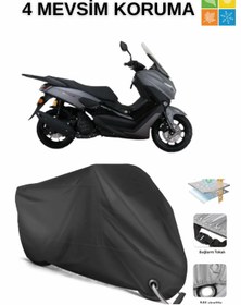 Resim AutoEN ARORA MAX T 125 DAYANIKLI KİLİT UYUMLU SU GEÇİRMEZ MOTOSİKLET BRANDASI-SİYAH 