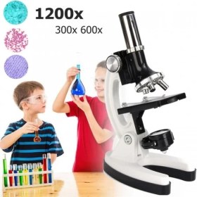 Resim MCM Group -Mikroskop Taşınabilir Set 28 Parça Eğitim Mikroskop Kiti 300X 600X ve 1200X Çocuklara ( Lisinya ) 