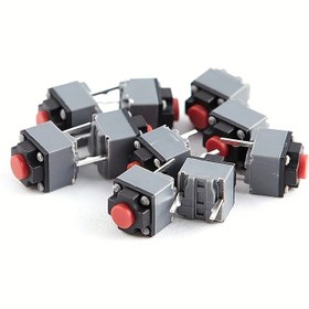 Resim 10 adet 6*6*7.3 Sessizlikli Düğme Dokunmatik Düğme Fare Düğmeleri Sessiz Düğme Kare 2 Ayaklı Düğme Aksesuarları Orta İki Ayaklı 