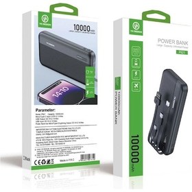 Resim 10000 Mah Micro Type-c Usb Lightning 4 Kablolu Hızlı Kablosuz Şarj Powerbank Çok Renkli 