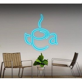 Resim Tea Yazılı Ve Şekilli Neon Tabela Turkuaz 