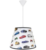 Resim Şenay Aydınlatma Çocuk Odası Konik Pvc Sarkıt-Beyaz Arabalar 