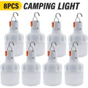 Resim LihangStar 8 adet Taşınabilir LED Kamp Lambaları, USB Şarj Edilebilir, Yüksek Parlaklık, Ayarlanabilir Işık, Açık Hava, Balıkçılık, Bahçe, Tatil için Çekme için 