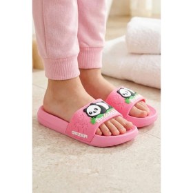Resim Gezer Panda Yazlık Kız Çocuk PU Islak Zemine Uygun Rahat Taban Ev Bahçe Banyo Havuz Terlik 
