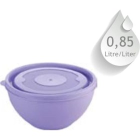Resim Mor Kapaklı 850 ml Gıdaya Uygun Plastik Kase, Sağlıklı ve Kullanışlı. 