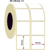 Resim İşimiz Etiket 40X40MM Ikili Termal Etiket | 6 Rulo | 2000 Sarım | 