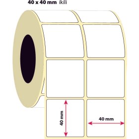 Resim İşimiz Etiket 40X40MM Ikili Termal Etiket | 6 Rulo | 2000 Sarım | 