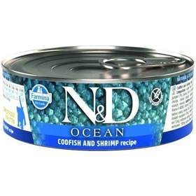 Resim N&D Ocean Morina Balığı Karides ve Balkabaklı Konserve Yavru Kedi Maması 12 x 80 G 