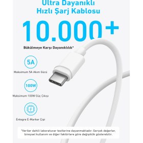 Resim Anker Şarj Cihazı (45W) Usb-C ve Usb-C Kablolu (2'li Set) - B2653 - Beyaz (Anker Türkiye Garantili) 