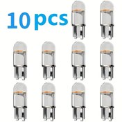 Resim 10 adet T10 LED Araba İç Aydınlatma Ampulleri, 12V, Şeffaf Cam ve Metal Taban, Araç İçi için Parlak Beyaz Işık, Çoğu Arabayla Uyumlu, Standart Tabanlı Ampul | Kaliteli Otomotiv Aydınlatması, Arabalar için LED Işıklar 