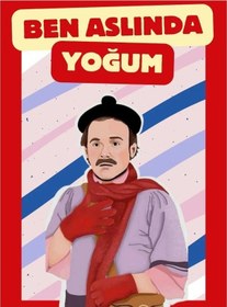 Resim Avrupa Yakası Ben Aslında Yoğum Ahşap Retro Vintage Poster 