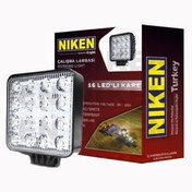 Resim Niken Kare 16 Led 12-24 Volt Projektör Çalışma Lambası 1 Adet 