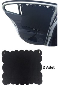 Resim Oto Güneşlik Perdesi Yan Cam Araç Perdesi Arka Koltuk Emzirme Örtüsü Keçe Vantuzlu Tutucaklı 2 Adet 