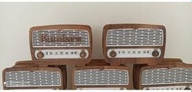 Resim Nostalji Radyo Görünümlü Kumbara Kahverengi Beyaz 