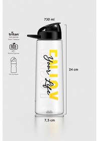 Resim Renga Lidya Enjoy Desen 730 Ml Tritan Matara 912035 Siyah Siyah 