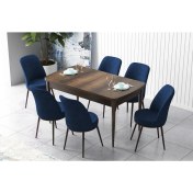 Resim Canisa Concept Zen Serisi Mdf Barok Ahşap Desenli Açılabilir Mutfak Masa Takımı + 6 Sandalye 
