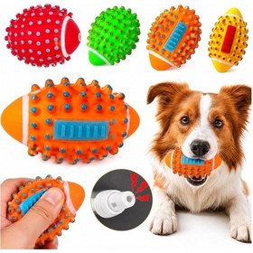 Resim Bakgelal Sesli Kauçuk Köpek Oyuncağı Diş Kaşıma Ve Diş Temizleme Çiğneme Topu 