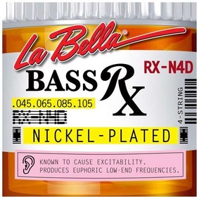 Resim La Bella LB-RX-N4D Bas Gitar Teli (RX Serisi 4 Telli) | Güçlendirilmiş Çekirdek 45-105 