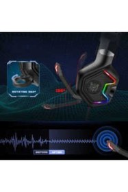 Resim CEPCASE Onikuma K10 Pro Rgb Oyuncu Kulaklığı 3.5mm Mikrofonlu Işıklı Kaliteli Yüksek Ses 