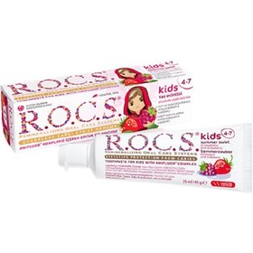 Resim Rocs Kids 4-7 Yaş Ahududu-Çilek Diş Macunu 35 ml 