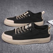 Resim Erkeklerin Trendy Düşük-Üst Bağcıklı Kaykay Ayakkabıları, Nefes Alabilen Kaymaz Sneakerlar, Rahat Yürüyüş Kanvas Ayakkabıları, Erkek Ayakkabıları 