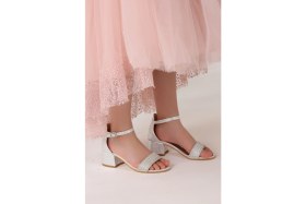 Resim Kiko 761 Çatlak Günlük Kız Çocuk 3 cm Topuk Sandalet Ayakkabı Gümüş 