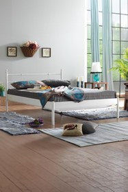 Resim Unimet Lalas-s Çift Kişilik Ferforje Metal Karyola-beyaz (AHŞAP LATALI) 