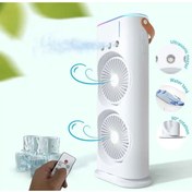Resim Enshall Şarjlı Masa Üstü Vantilatör Kumandalı 3 Spreyli Buharlı Hız Modlu Mini Soğutucu Fan Mini Klima 
