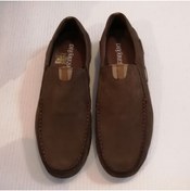Resim D By Divarese Uniseks Hakiki Deri Nubuk Kahve Lastikli Biyeli Yumuşak Kauçuk Tabanlı Loafer 