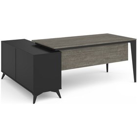 Resim Uzay Ofis Lotus Etajerli Çalışma Masası - Berlin- Siyah 