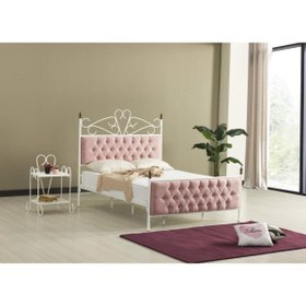 Resim Mobilya Dükkanım Pedesa Metal Karyola 180x200 ARM065 Pembe 