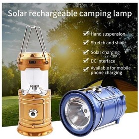 Resim Güneş Enerjili Açılır Kapanır Kamp Lambası Antrasit - Turuncu 