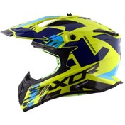 Resim Axor X-Cross X1 Pinlock Dahil Kapalı Motosiklet Kaskı Mavi - Neon Sarı 