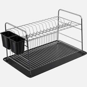 Resim Metaltex Dikdörtgen 2 Katlı Tablalı 45x30x28 cm Krom Bulaşıklık 