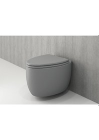 Resim Bocchi Etna Asma Klozet + Yavaş Kapanır Kapak Mat Gri 