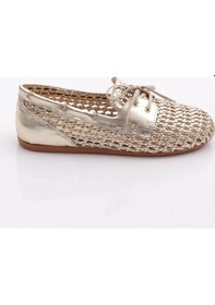 Resim Dgn B00112 Kadin Delikli Oxford Ayakkabi Altın 