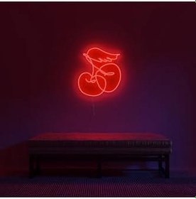 Resim Kiraz Neon Tabela Neon Yazı Dekoratif Aydınlatma Ve Gece Lambası, cherry 