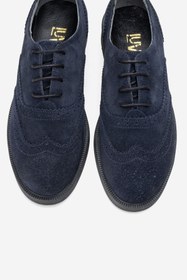 Resim LuviShoes AVRA Lacivert Süet Hakiki Deri Kadın Oxford Ayakkabı 