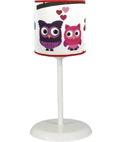 Resim ŞENAY AYDINLATMA Çocuk Odası Silindir Kumaş Abajur-fuşya Baykuş 