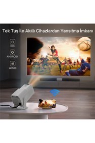 Resim Teknodrone Vision Pro Taşınabilir Android Projeksiyon Wifi Destekli Akıllı Sinema Projektör Siyah Ultra HD 