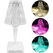 Resim Ayt Powermaster Gece Lambası Dekoratif Rgb Renkli Ledli Ambiyans Masa Üstü Aydınlatma Kumandalı Şarjlı Kristal Görünüm 