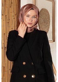 Resim Vissona Tivil İpek Eşarp 61017 - 18 - 35522 Soğan Kabuğu Çizgi Desen Soğan Kabuğu 