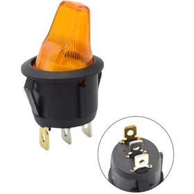 Resim Mr-131as Yuvarlak Sarı Işıklı Anahtar On-off 3 Bacaklı 12volt Sarı 