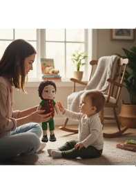 Resim Amigurumi Oyuncak Erkek Bebek El Örgüsü Oyun Arkadaşı Çok Renkli 