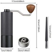 Resim Motion003 3 Adet Siyah Profesyonel Manuel Kahve Öğütücü Kaymaz Alüminyum Gövde Ayarlanabilir Çelik Kıllar 