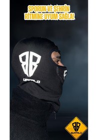 Resim Buffalo Bandana 4 Mevsim Reflektör Gözü Açık Maske Boyunluk Maske Balaklava Siyah 