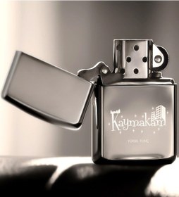 Resim Kişiye Özel Kaymakam Benzinli Gümüş Gri Metal Çakmak - 2 