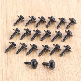 Resim Lasonstiges 20 Adet J35 Evrensel Araba Oto 4.7mm 17mm Kendinden Kılavuzlu Vidalar Tutsak Gevşek Yıkayıcı 8mm Altıgen Cıvata Siyah Sıcak 
