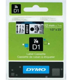 Resim Dymo D1 Şerit Standart 12 Mmx7 Mt Şeffaf Üzerine Siyah 45010 S0720500 